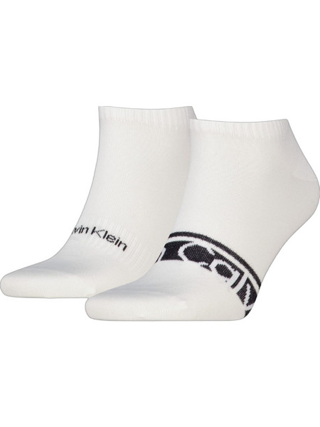 Calvin Klein Ανδρικές Κάλτσες Κοντές με Σχέδια Λευκές 2Pack 701237875-001