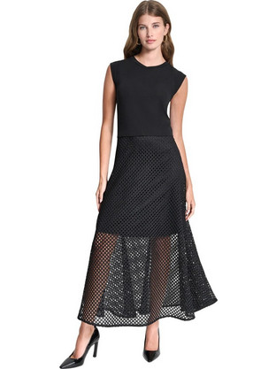 DKNY Maxi Φόρεμα για Γάμο / Βάπτιση Μαύρο P5KD8DQY-BBL