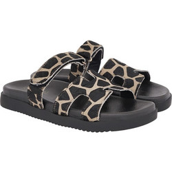 Seven Γυναικεία Σανδάλια Suede Μπεζ Μαύρα U403R0032-8C6