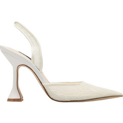 Nine West KANSYP2 Γόβες Slingback με Λεπτό Ψηλό Τακούνι Λευκές 15-150