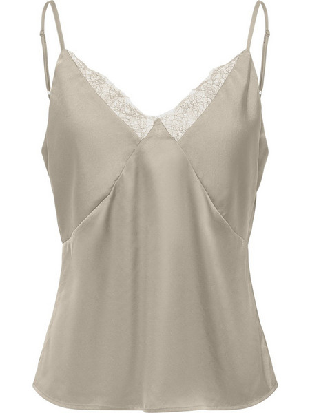 Only Faraya Γυναικείο Καλοκαιρινό Lingerie Top Σατέν Μπεζ 15380254