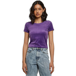 Urban Classics Γυναικείο Καλοκαιρινό Crop Top Βελούδινο Μωβ TB6052-03770
