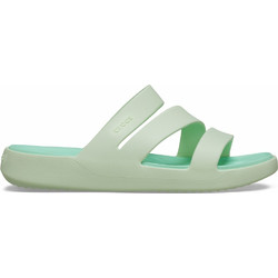 Crocs Getaway Strappy Γυναικείες Παντόφλες Καλοκαιρινές Ανατομικές Αντιολισθητικές Πράσινο Mint 209587-3YF