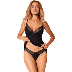 Obsessive Bella Rou Σετ Sexy Εσώρουχα See Through με Δαντέλα Μαύρα 5901688252284