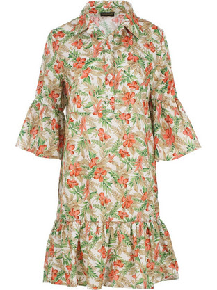 Conquista Mini Καλοκαιρινό Καθημερινό Φόρεμα Floral Μπεζ C221-452-42