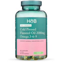 Holland & Barrett Cold Pressed Flaxseed Oil Omega 3-6-9 Έλαιο Λιναρόσπορου 2000mg 180 Κάψουλες