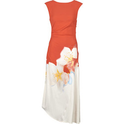 Desigual Lida Midi Καλοκαιρινό Βραδινό Φόρεμα Floral Πορτοκαλί 26SWVW18-7019