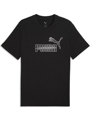 Puma Graphic Tee Logo Ανδρικό Αθλητικό T-Shirt Μαύρο 691773-01