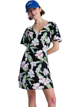 Roxy Mini Καλοκαιρινό Καθημερινό Φόρεμα Floral Μαύρο ERJWD03943-KVJ5