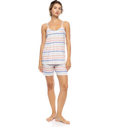 Pink Label Babydoll Καλοκαιρινό Βαμβακερό Γαλάζιο Σομόν S1606