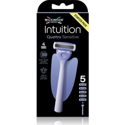 Wilkinson Sword Intuition Quattro Sensitive Γυναικείο Ξυραφάκι με Ανταλλακτικές Κεφαλές με 4 Λεπίδες & Λιπαντική Ταινία 5τμχ