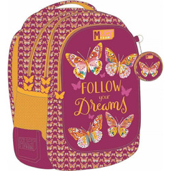 Must Butterfly Follow your Dreams Σχολική Τσάντα Πλάτης Δημοτικού Πολύχρωμη 587216