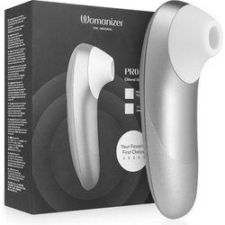 Womanizer Pro Vibrant Clitoral Stimulator Κλειτοριδικός Δονητής Ασημί Γκρι