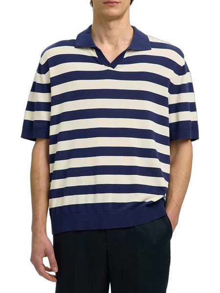 Selected Ανδρική Μπλούζα Polo Κοντομάνικη Navy Μπλε Λευκή 16101372