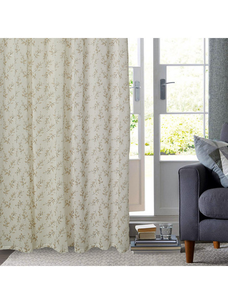 WhiteEgg Κουρτίνα Παραθύρου Floral με Τρουκς 270x280 K0234-4