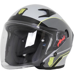 Str Sting Pro Black Grey Fluo Yellow Κράνος Μηχανής Jet