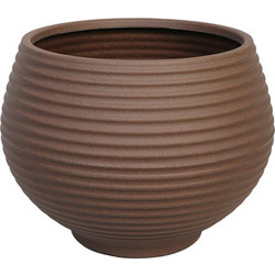 Plastona Naga Γλάστρα Στρογγυλή Καφέ 45x35cm 030.NAGA45BR