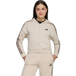 Adidas Παιδική Ζακέτα Φούτερ με Κουκούλα και Φερμουάρ Μπεζ KC7205