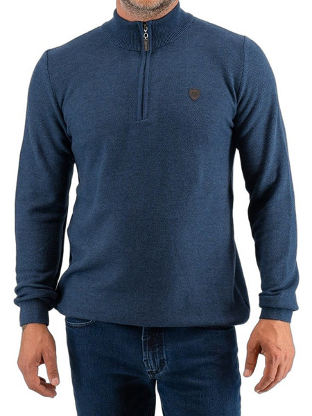 Guy Laroche Ανδρικό Πουλόβερ με Φερμουάρ Μπλε GL23275485B