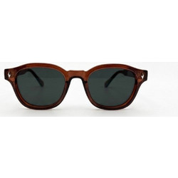 Enzo SZ8108 C4 Ανδρικά Γυαλιά Ηλίου Τετράγωνα Κοκάλινα Καφέ με Μαύρο Φακό