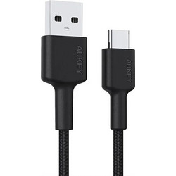 Aukey CB-CA2 Braided USB-A to USB-C 2m Black