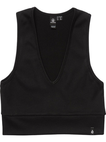 Volcom Γυναικείο Καλοκαιρινό Crop Top Ριπ Μαύρο B0112507