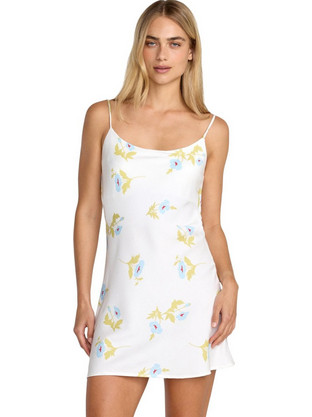 RVCA Macarthur Mini Καλοκαιρινό Καθημερινό Φόρεμα Floral Μεταξωτό Λευκό 23B131510-CLO