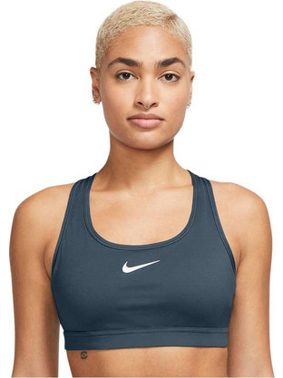 Nike Swoosh Αθλητικό Μπουστάκι με Μέτρια Στήριξη & Ελαφριά Ενίσχυση Πετρόλ DX6821-478