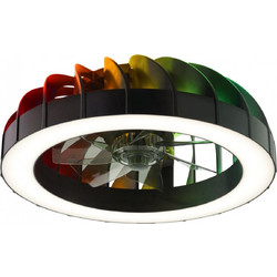 Brilliant Fanora G81080/06 Ανεμιστήρας Οροφής 46cm 30W με Φως & Τηλεχειριστήριο Μαύρος