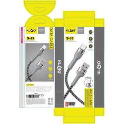 KLGO S-53 Braided USB-A to USB-C 1m Grey