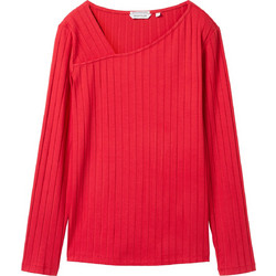 Tom Tailor Γυναικείο Χειμερινό Top Ριπ Κόκκινο 1044154-36494