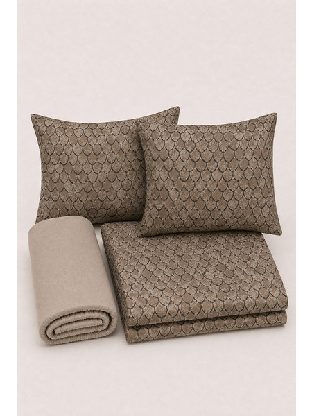 Comfort Σετ Σεντόνια Υπέρδιπλα 220x270 Καφέ 93-26071