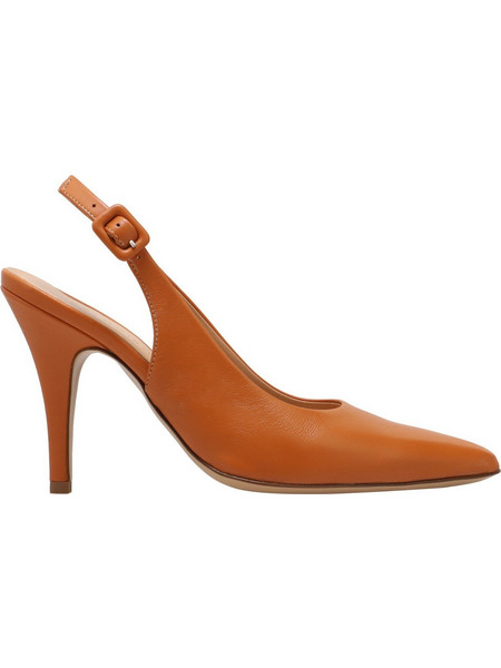 KALOGIROU Γόβες Slingback Δερμάτινες με Τακούνι Στιλέτο Πορτοκαλί 2905S