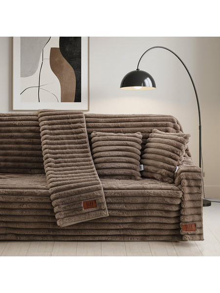 Beauty Home Ριχτάρι Πολυθρόνας 180x160 Stripe Art 8726 Μόκα