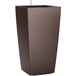 Lechuza Cubico Color 22 Αυτοποτιζόμενη Γλάστρα Εσωτερικού Χώρου Τετράγωνη Πλαστική Καφέ 22x22x41cm 18477