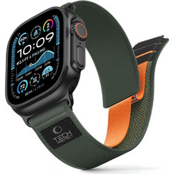 Tech-Protect Nylon Elite Λουράκι Υφασμάτινο Green / Orange (Apple Watch 44 / 45 / 46 / 49mm)
