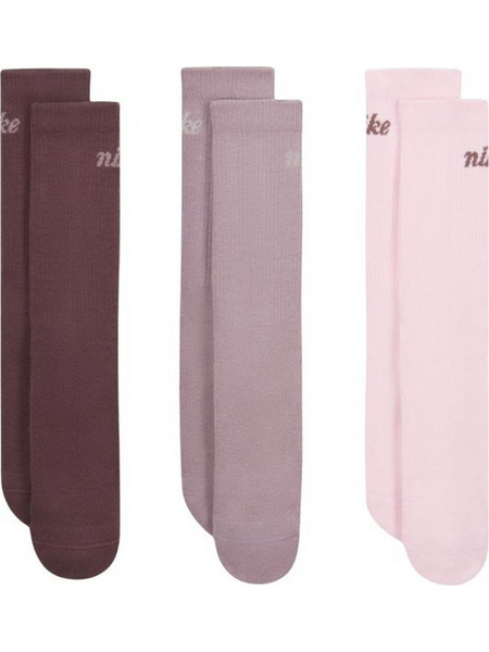 Nike Everyday Ανδρικές Κάλτσες Ψηλές Ροζ Καφέ Σομόν 3Pack IH8528-903