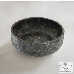 Fossil Thalo Επικαθήμενος Νιπτήρας Μπάνιου Στρογγυλός Μαρμάρινος 39cm Μαύρος 517-DR39-425