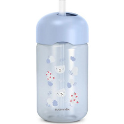 Suavinex Wild & Free Παγούρι με Καλαμάκι Σιλικόνης Blue 18m+ 340ml