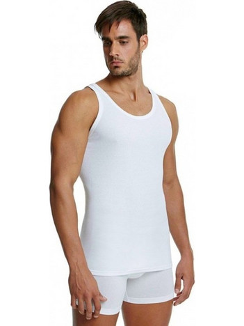 Palco Αμάνικα Ανδρικά Φανελάκια Βαμβακερά Σετ 2Pack Λευκά 6/407