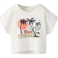 Name It Salty But Sweet Παιδικό Crop Top Κοντομάνικο Εκρού 13215793