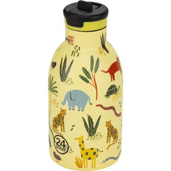 24Bottles Jungle Friends Παιδικό Παγούρι Ανοξείδωτο Κίτρινο 330ml