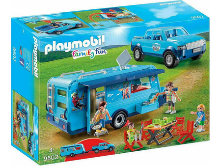 Playmobil Family Fun Όχημα Pick-up με Τροχόσπιτο για 4+ Ετών 9502