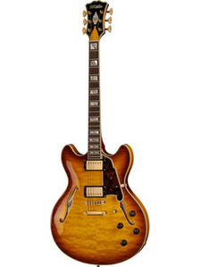 D' Angelico Excel DC Ηλεκτρική Κιθάρα Semi-Hollow με Μαγνήτες HH & Ταστιέρα Rosewood Iced Tea Quilt