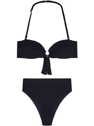 Emporio Armani Bikini Set Strapless Ψηλόμεσο Μαύρο EW003273AF20238