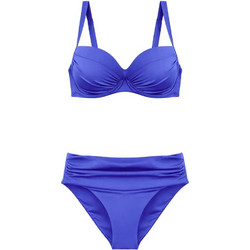Solano Bloomed Moon Bikini Set με Ενίσχυση Ψηλόμεσο Μπλε 1041D