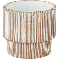 MarHome Κασπώ Τσιμεντένιο με Βάση Λευκό Μπεζ 17.5x16cm 06-20260