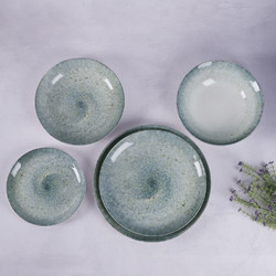 Cryspo Trio Uranus Stoneware Σετ Πιάτα Φαγητού Πορσελάνης Βεραμάν 40τμχ 25.095.20