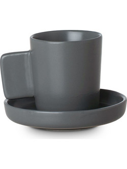 Estia Fine Grind New Bone Φλιτζάνι Espresso Πορσελάνης Γκρι 90ml 07-35525