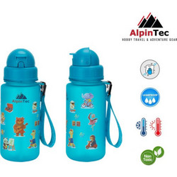Alpintec Hobby Παιδικό Παγούρι Πλαστικό BPA Free με Καλαμάκι Τιρκουάζ 400ml